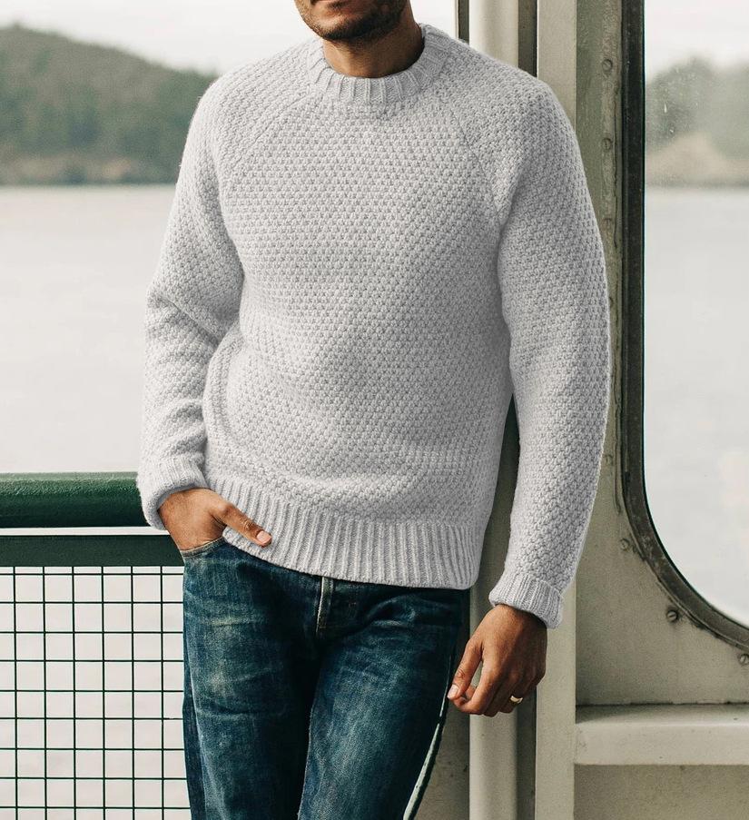 Krohn-e | Strukturstrickpullover Weich und Wärmedämmend Ideal für Den Alltag