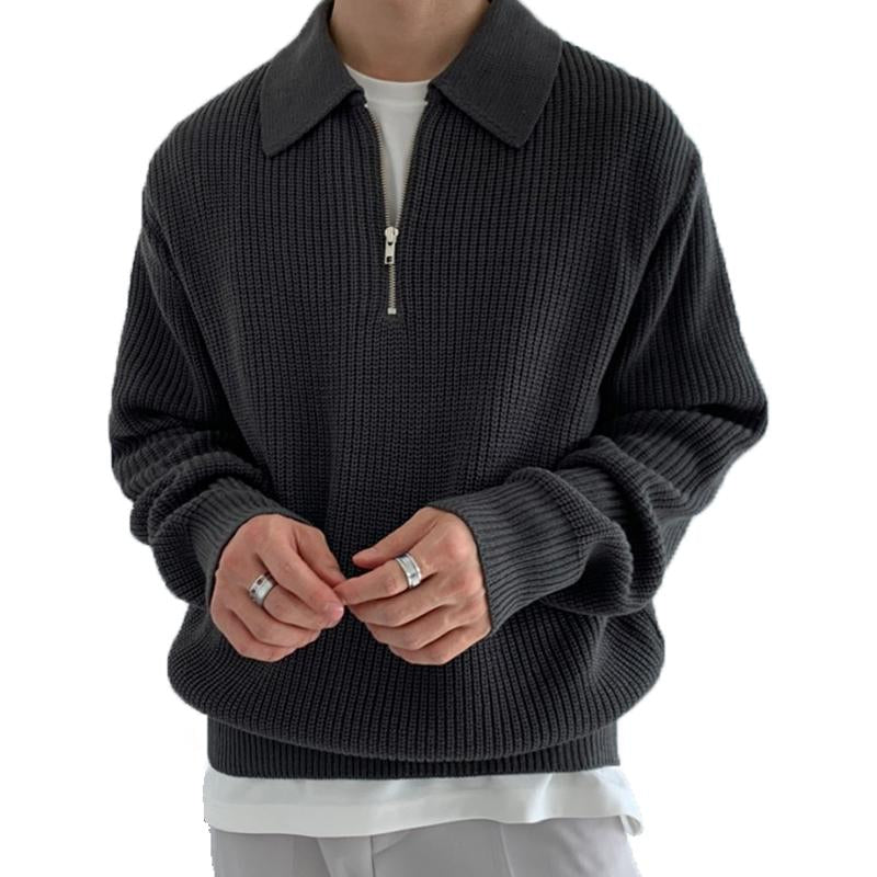Krohn-e | Strickpullover mit Reißverschluss Weich und Stilvoll Lässige Eleganz
