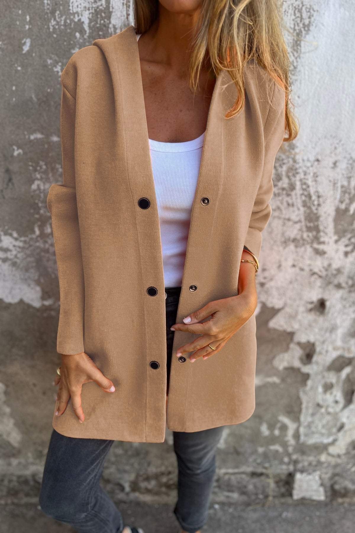 Fudus:  Lockere Kapuzenjacke mit einem Reißverschluss