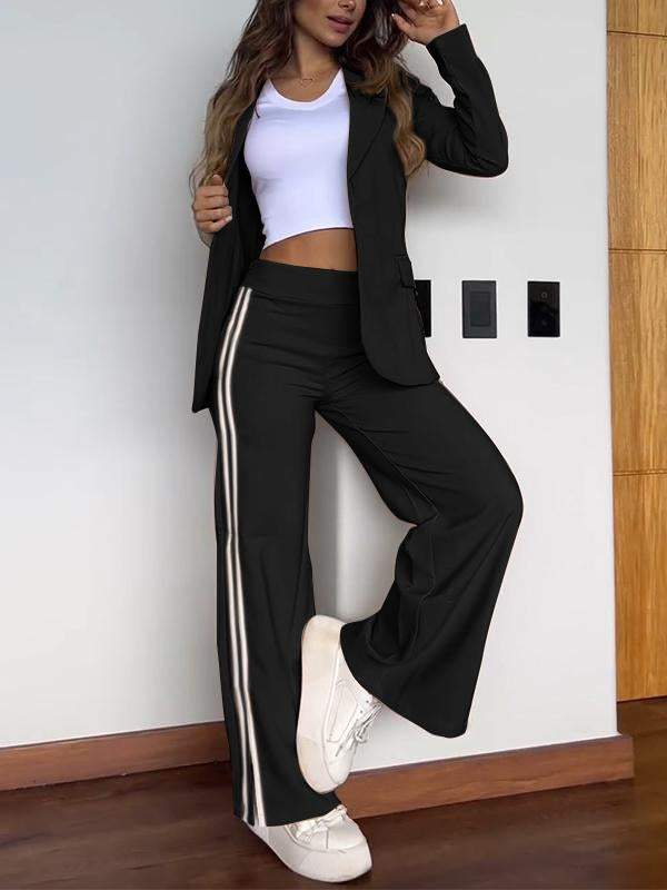 Krohn-e | Sportliches Co Ord Satz mit Blazer und Weitem Hosen