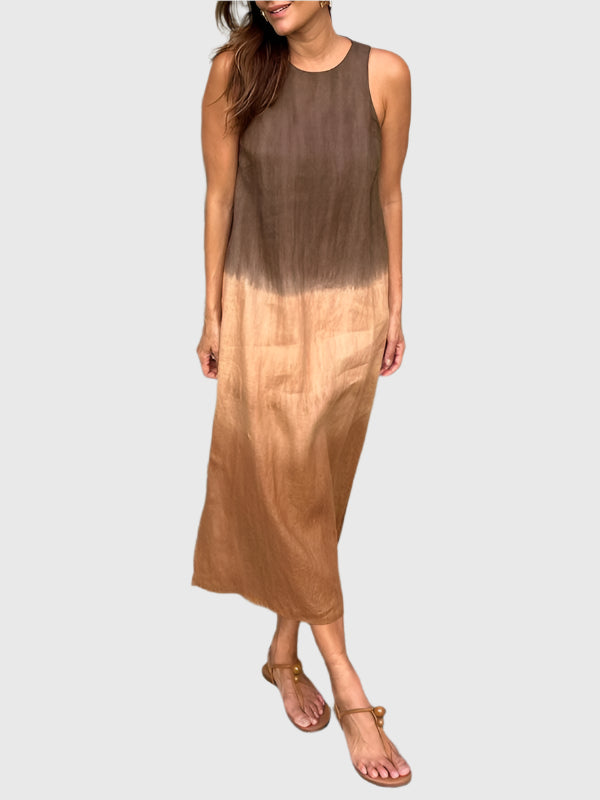 KROHN-E Damen Kleid Bedruckt Schmeichelhafte Passform