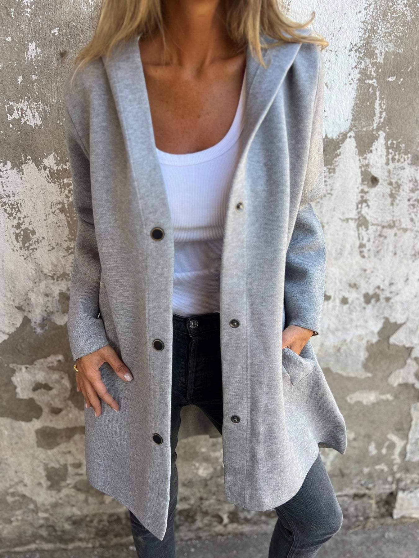 Krohn-e | Lässige Einreihige Kapuzenjacke