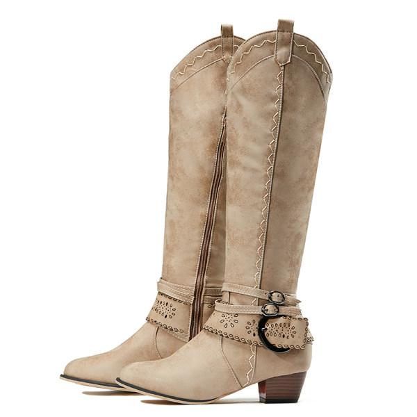 Krohn-e | Cowboystiefel mit Blockabsatz Dekorative Schnalle