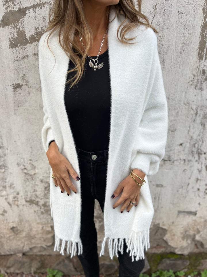 Krohn-e | Weiche Poncho mit Fransen Acrylmischung Perfekt für Herbst und Winter