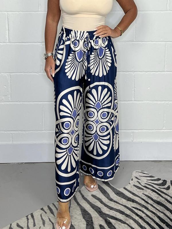Damen-Satinhose Alina mit elegantem Print