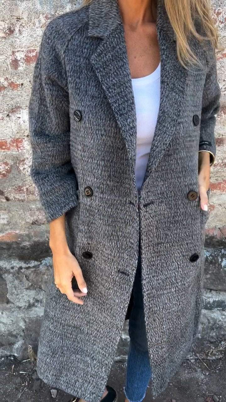 Krohn-e | Lange Jacke mit Doppelknopfverschluss Zeitloses Design Elegante Passform