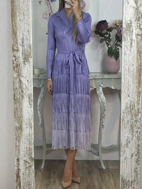 Johanna Spitzenkleid mit Fransen-Farbverlauf