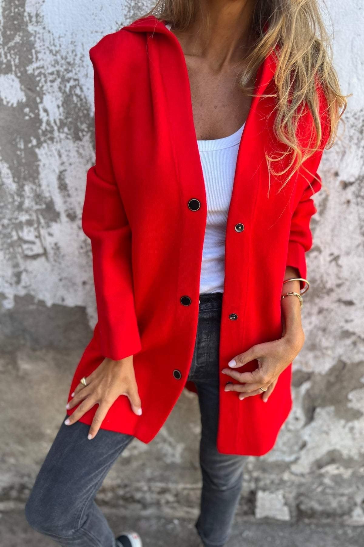 Fudus:  Lockere Kapuzenjacke mit einem Reißverschluss