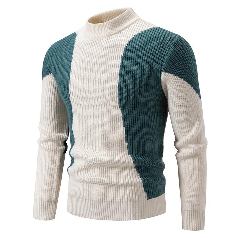 Krohn-e | Strickpullover mit Kontrastmuster Modern und Warm