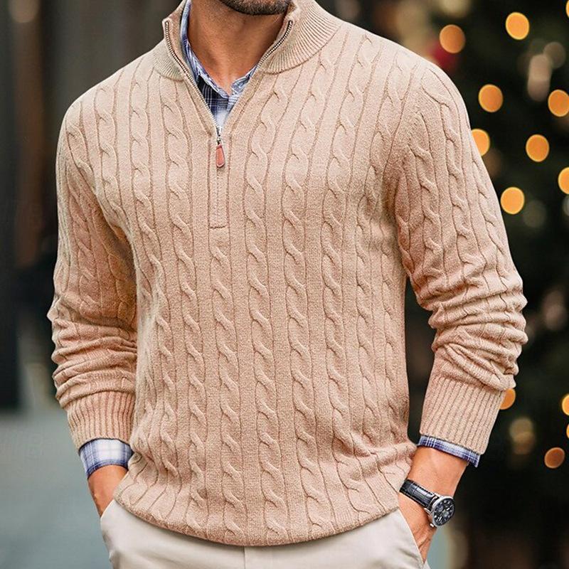 Krohn-e | Kabelstrickpullover mit Reißverschluss Weich und Warm Klassischer Look