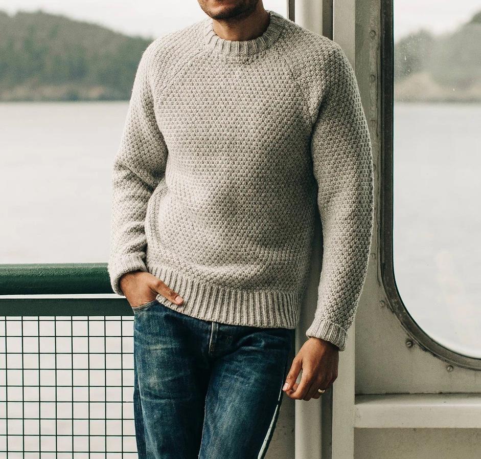 Krohn-e | Strukturstrickpullover Weich und Wärmedämmend Ideal für Den Alltag
