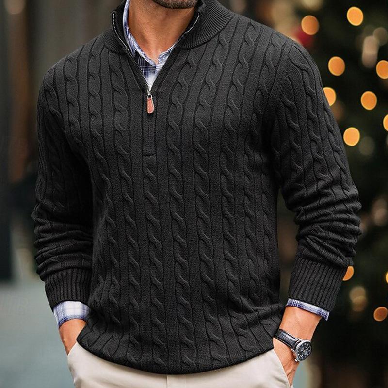 Krohn-e | Kabelstrickpullover mit Reißverschluss Weich und Warm Klassischer Look