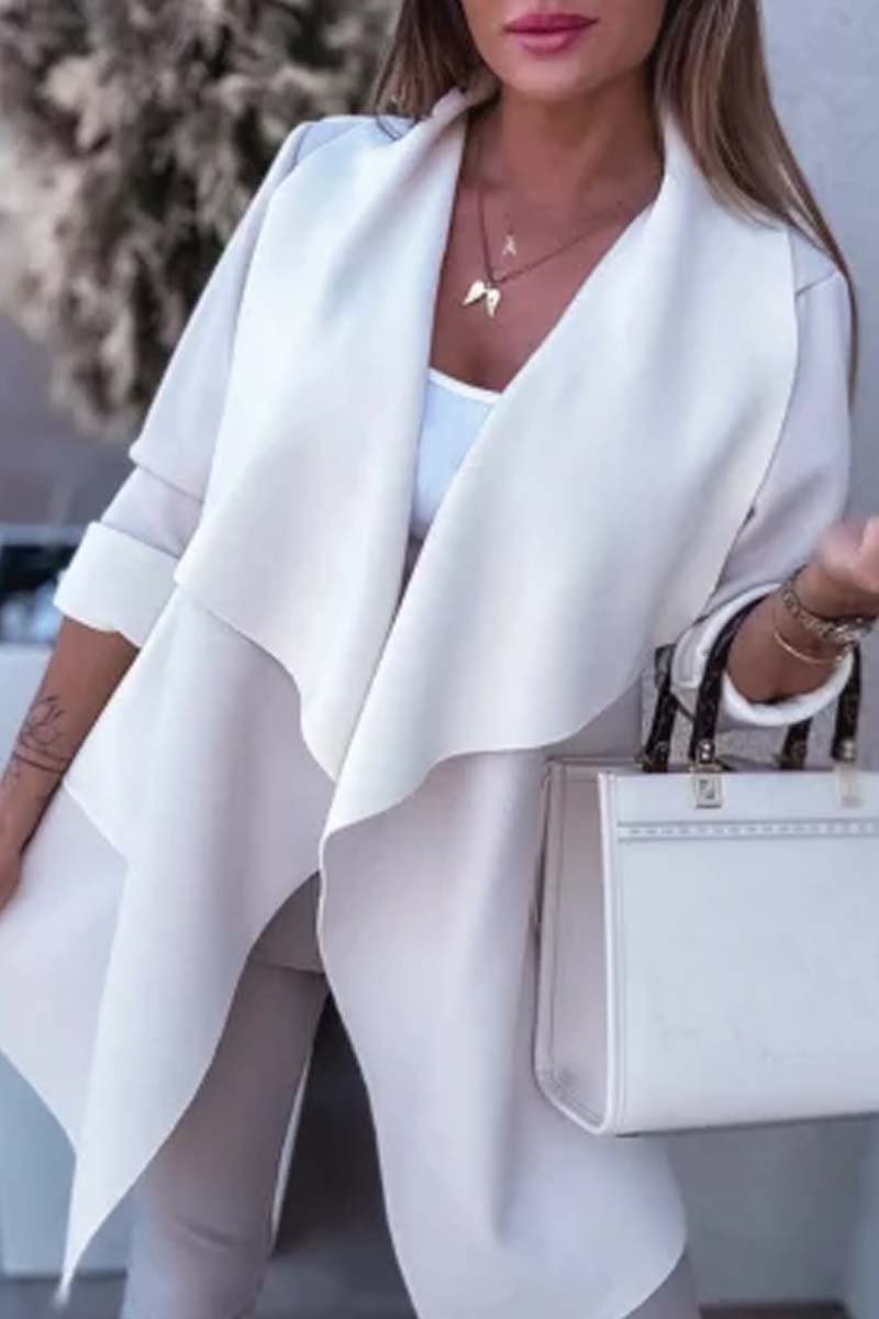 Krohn-e | Offene Strickjacke mit Kontrastkante Elegant und Modern Leichter Komfort