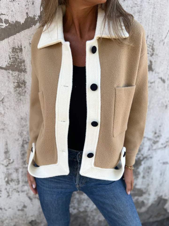 Krohn-e | Kurze Jacke mit Kontrastkanten Moderner Schnitt Zeitloses Design