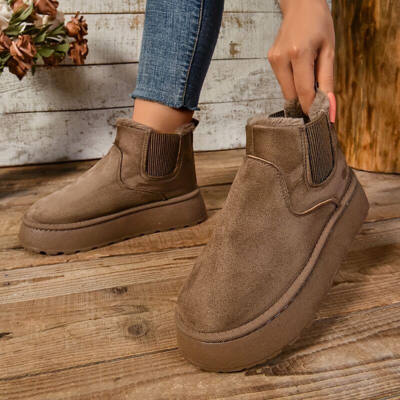 KROHN-E Damen Winterstiefel Gefüttert Wasserdicht Rutschfest Schwarz