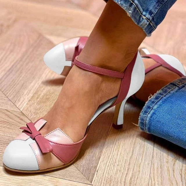 KROHN-E Damen Elegante Absatz-Sandalen Verstellbare Riemen Gepolsterte Innensohle