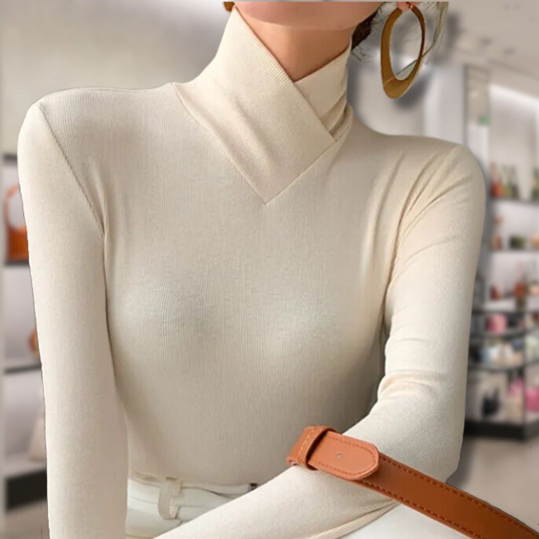 Krohn-e | Damen Rollkragenpullover mit Gewinde