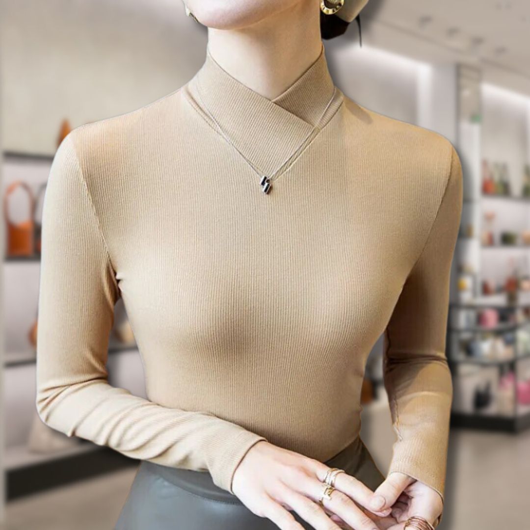 Krohn-e | Damen Rollkragenpullover mit Gewinde