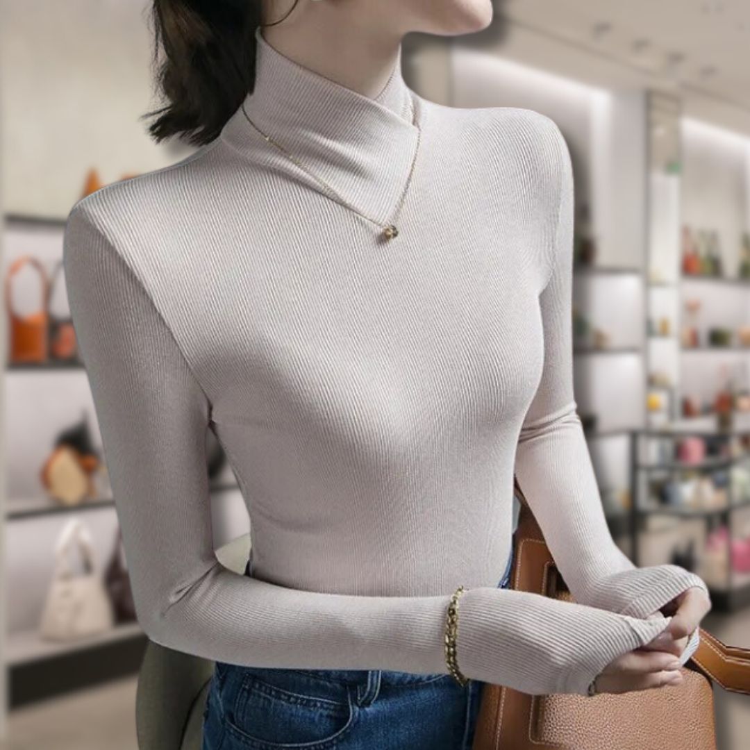 Krohn-e | Damen Rollkragenpullover mit Gewinde