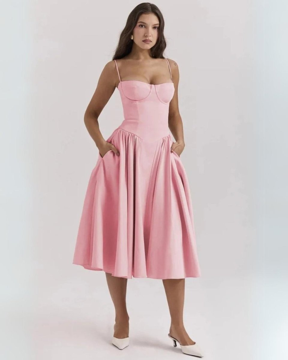 Karletta: Leichtes Midikleid mit Taschen