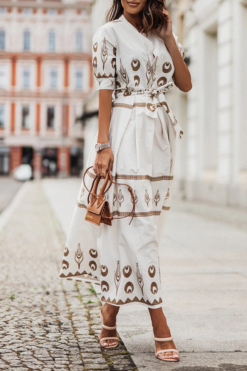 Kassandra | Damen Boho Ethno Midikleid Langarm