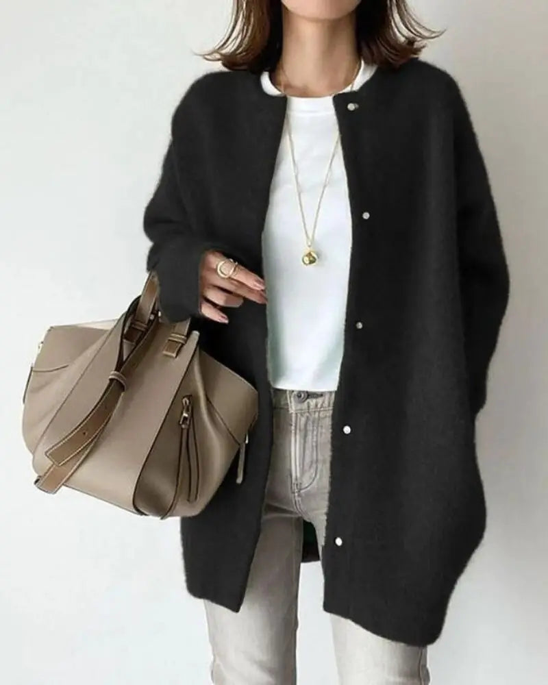 Krohn-e | Cardigan Aus Wolle und Mohair für Den Herbst Frauen