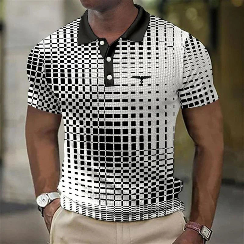 Keon | Herren Poloshirt Kurzarm Geometrisch Slim Fit