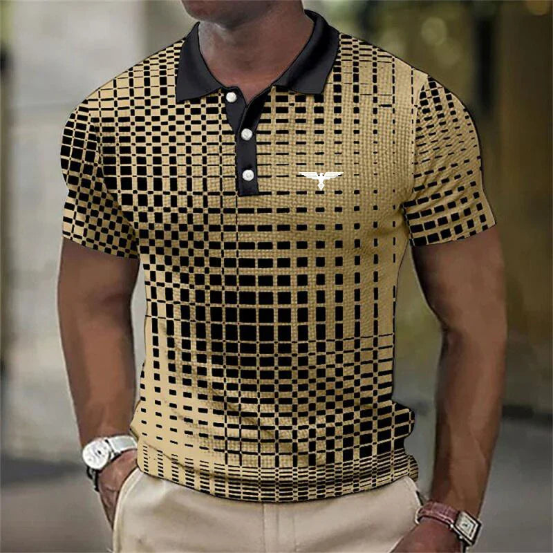 Keon | Herren Poloshirt Kurzarm Geometrisch Slim Fit