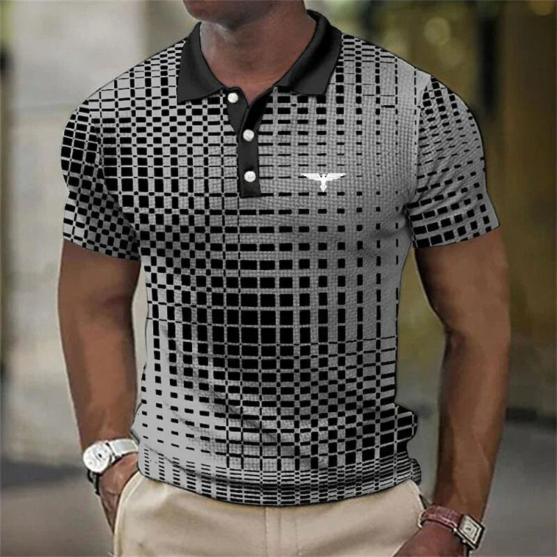 Keon | Herren Poloshirt Kurzarm Geometrisch Slim Fit