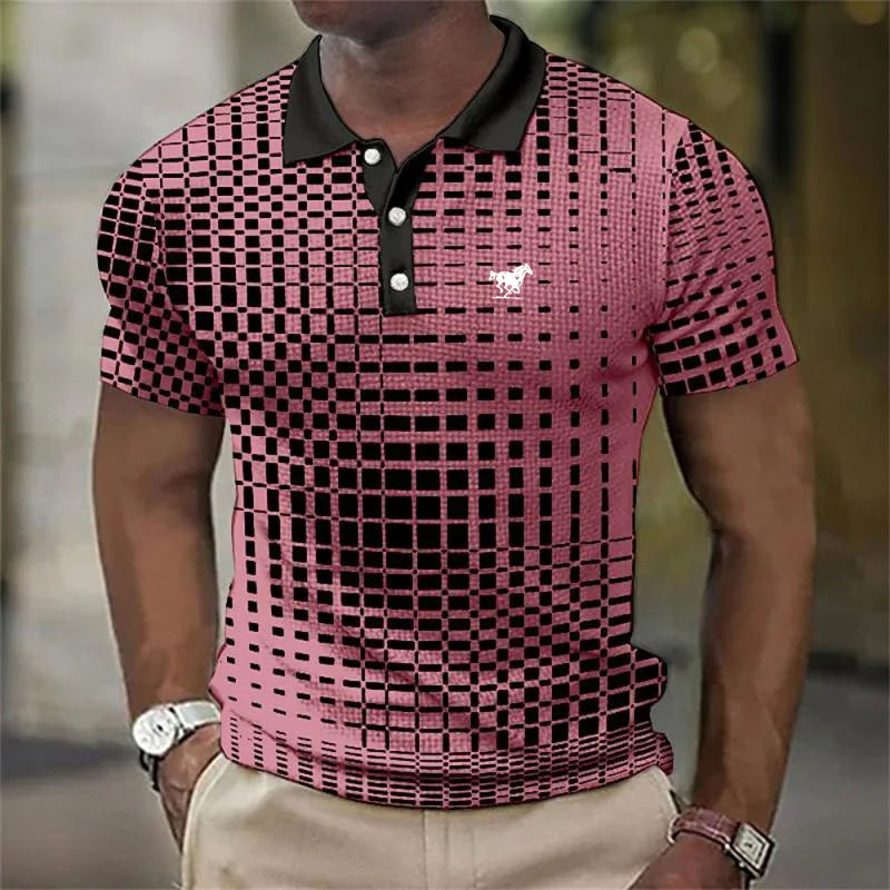 Keon | Herren Poloshirt Kurzarm Geometrisch Slim Fit