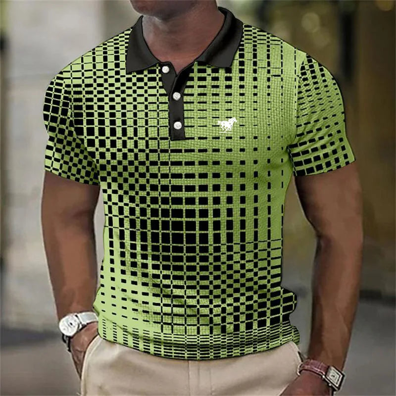 Keon | Herren Poloshirt Kurzarm Geometrisch Slim Fit