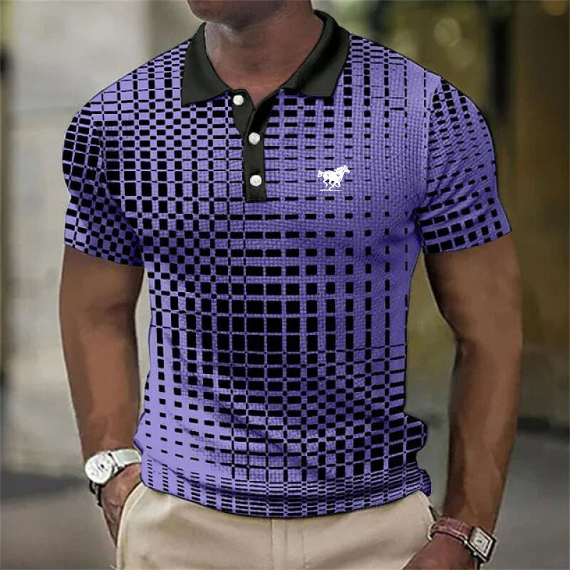 Keon | Herren Poloshirt Kurzarm Geometrisch Slim Fit