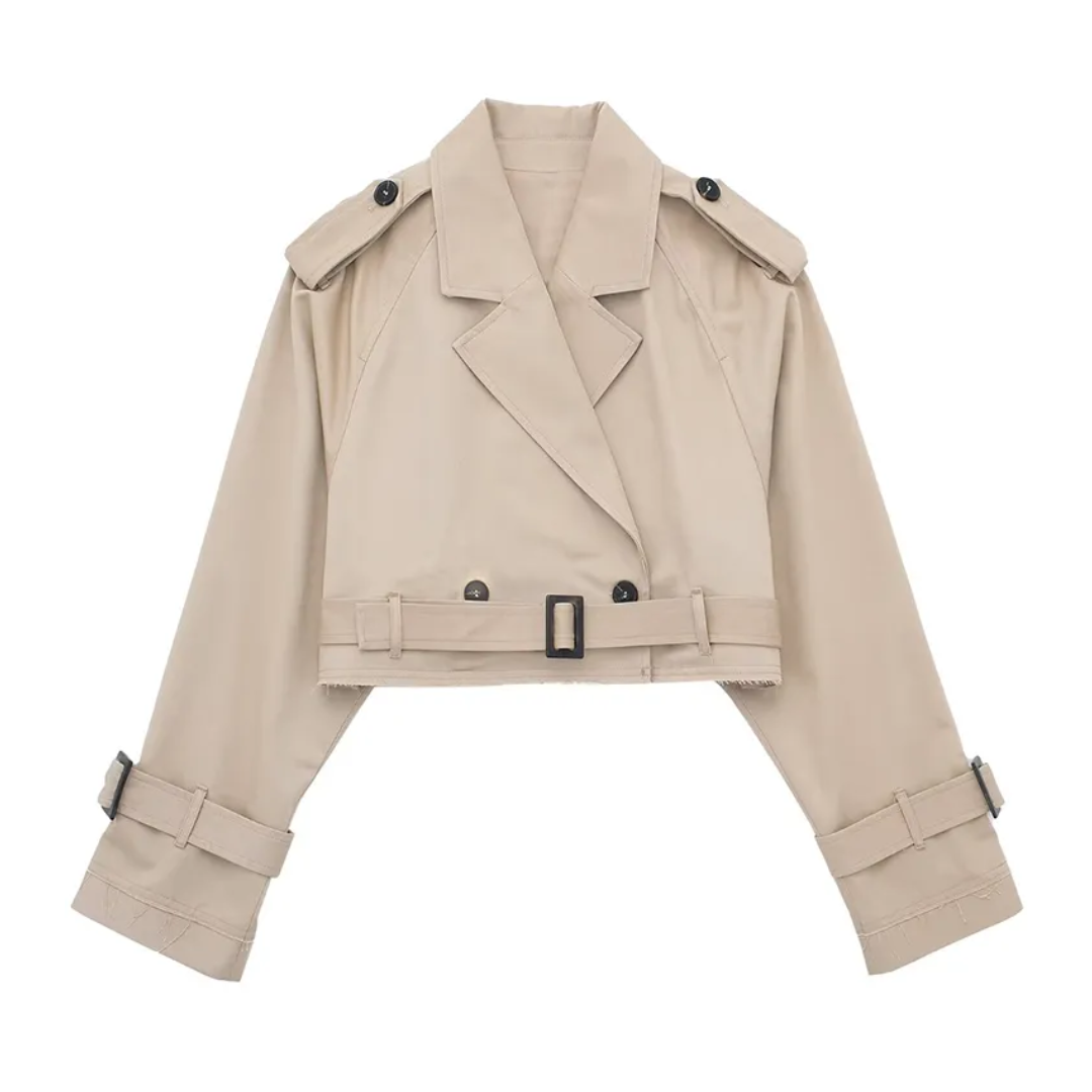 Krohn-e | Cropped Trenchcoat - Stilvoll & Vintage