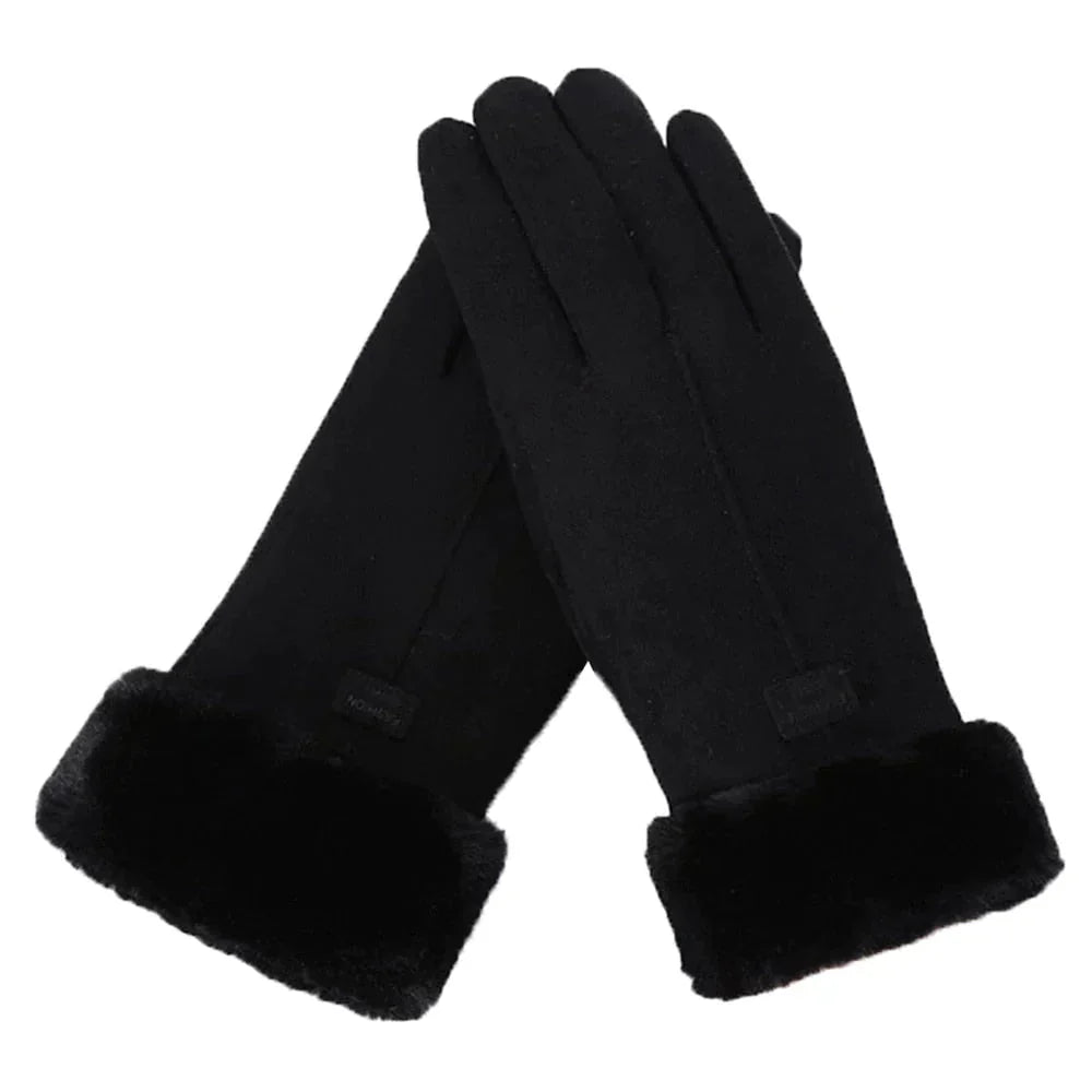 Krohn-e | Stilvolle Damenhandschuhe mit Pelzrand