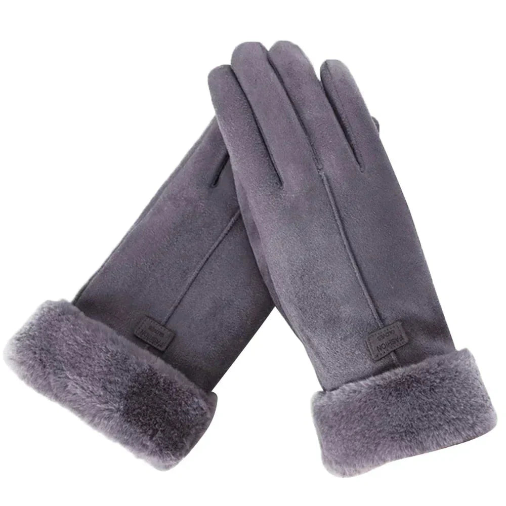 Krohn-e | Stilvolle Damenhandschuhe mit Pelzrand