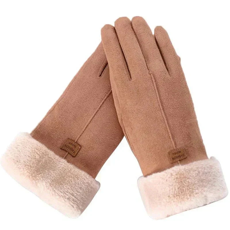 Krohn-e | Stilvolle Damenhandschuhe mit Pelzrand