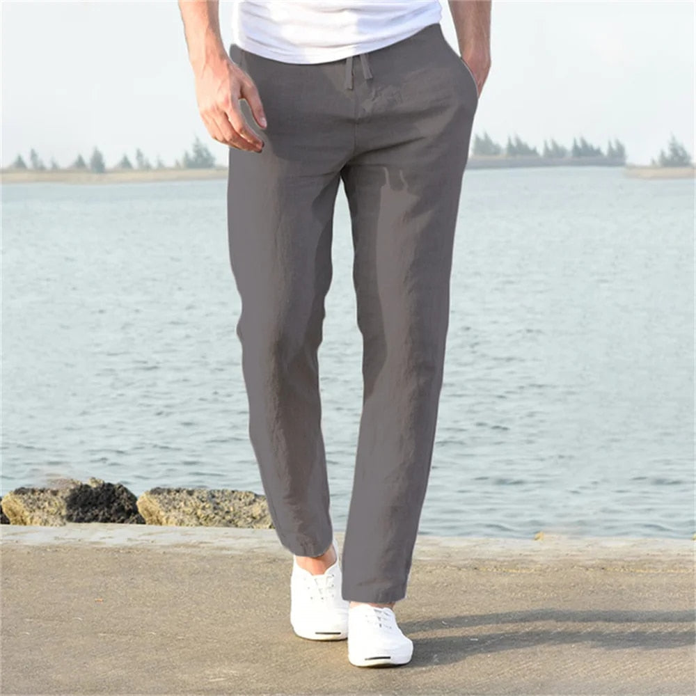 Bequeme, legere Herren-Leinenhose im Casual-Stil