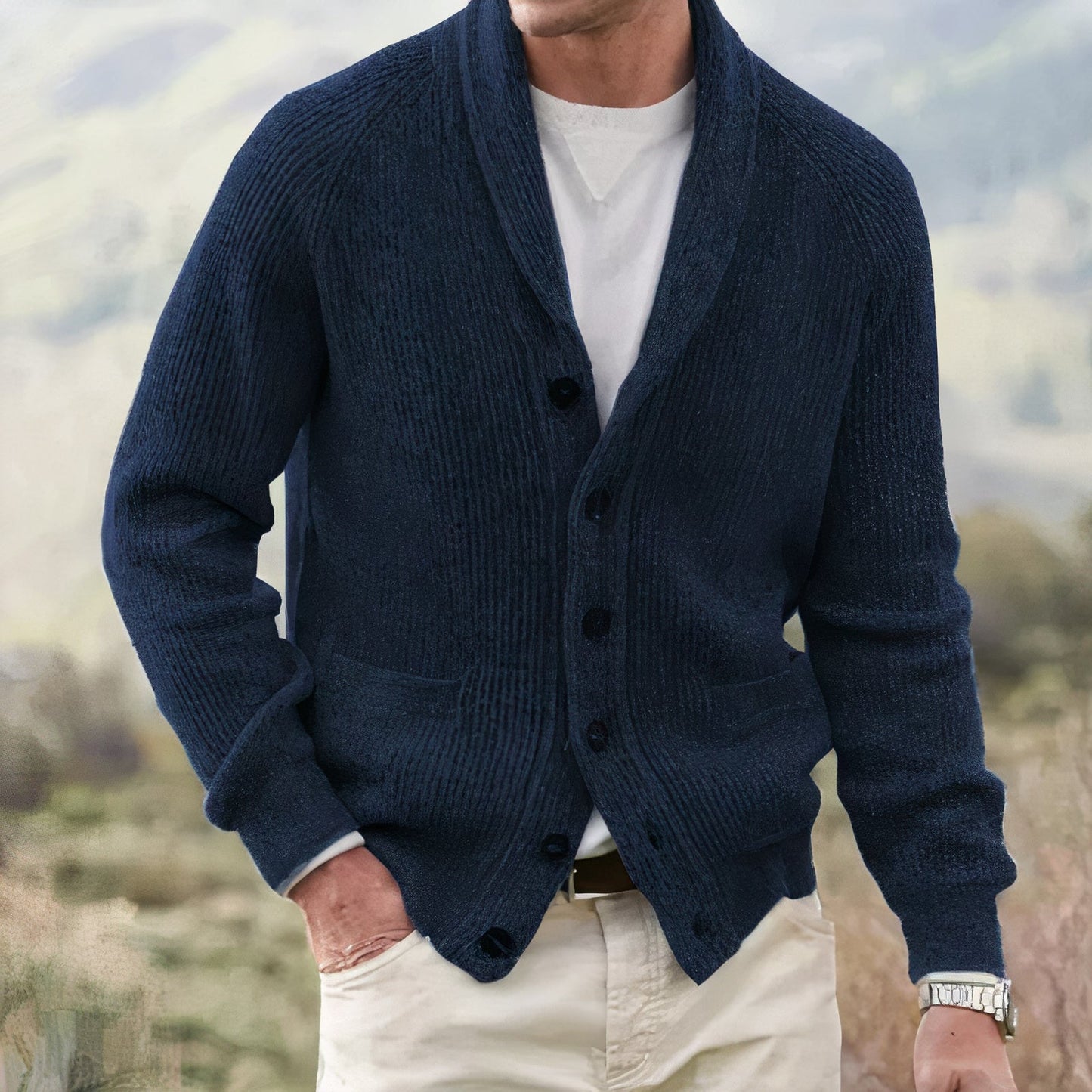 Klassische Herren-Strickjacke Zeno