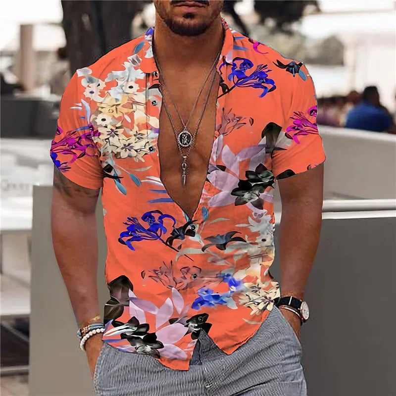Sommerhemd mit klassischem Blumenmuster von Manuelis