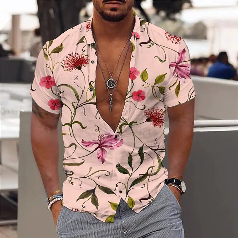 Sommerhemd mit klassischem Blumenmuster von Manuelis