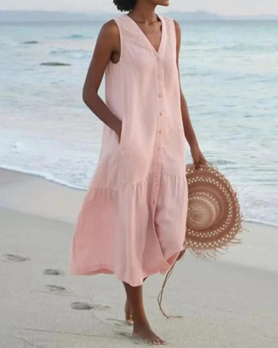 Sommer-Maxikleid Kornelia mit V-Ausschnitt