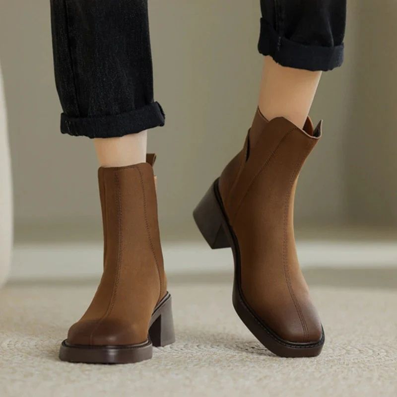 Bequeme Damen-Lederstiefeletten Astoria