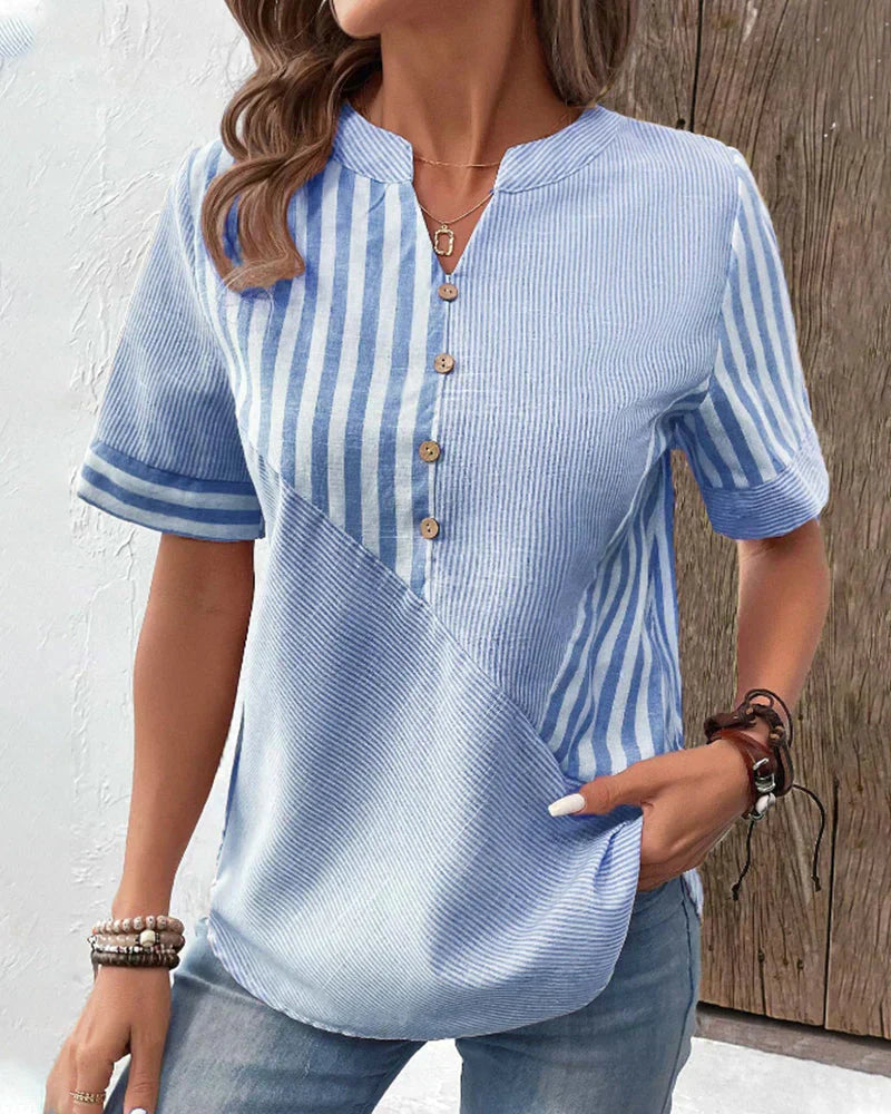 Damenbluse Barbara: Elegante Bluse mit handgearbeitetem Druck
