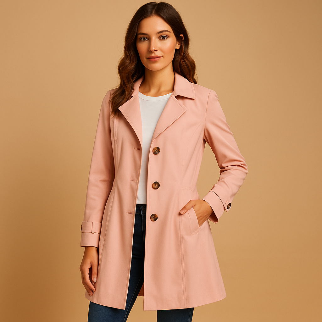 Krohn-e | Stilvoller Damen Trenchcoat mit Knopfverschluss