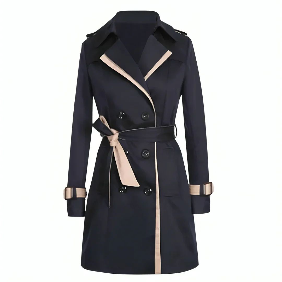 Damen-Langer Trenchcoat Editha