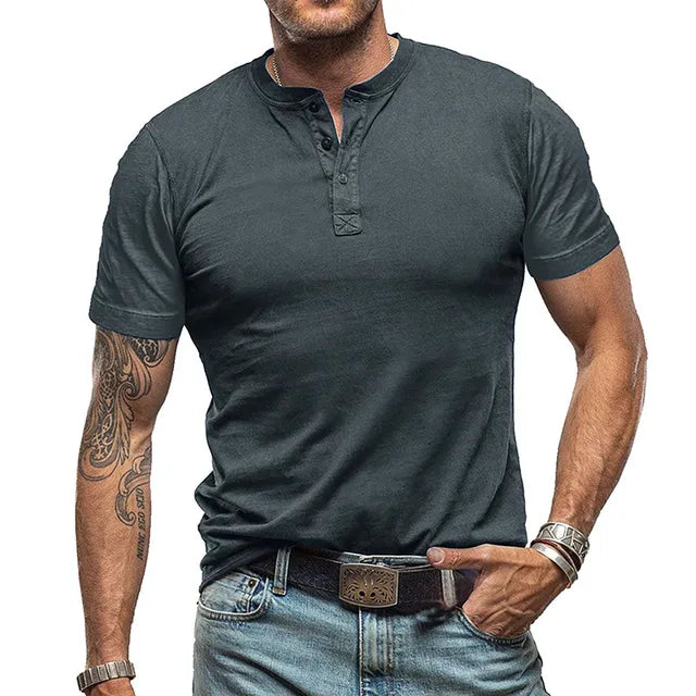 Strapazierfähiges Herren-Sommer-T-Shirt - Schwarz