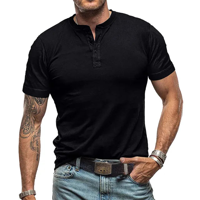 Strapazierfähiges Herren-Sommer-T-Shirt - Schwarz