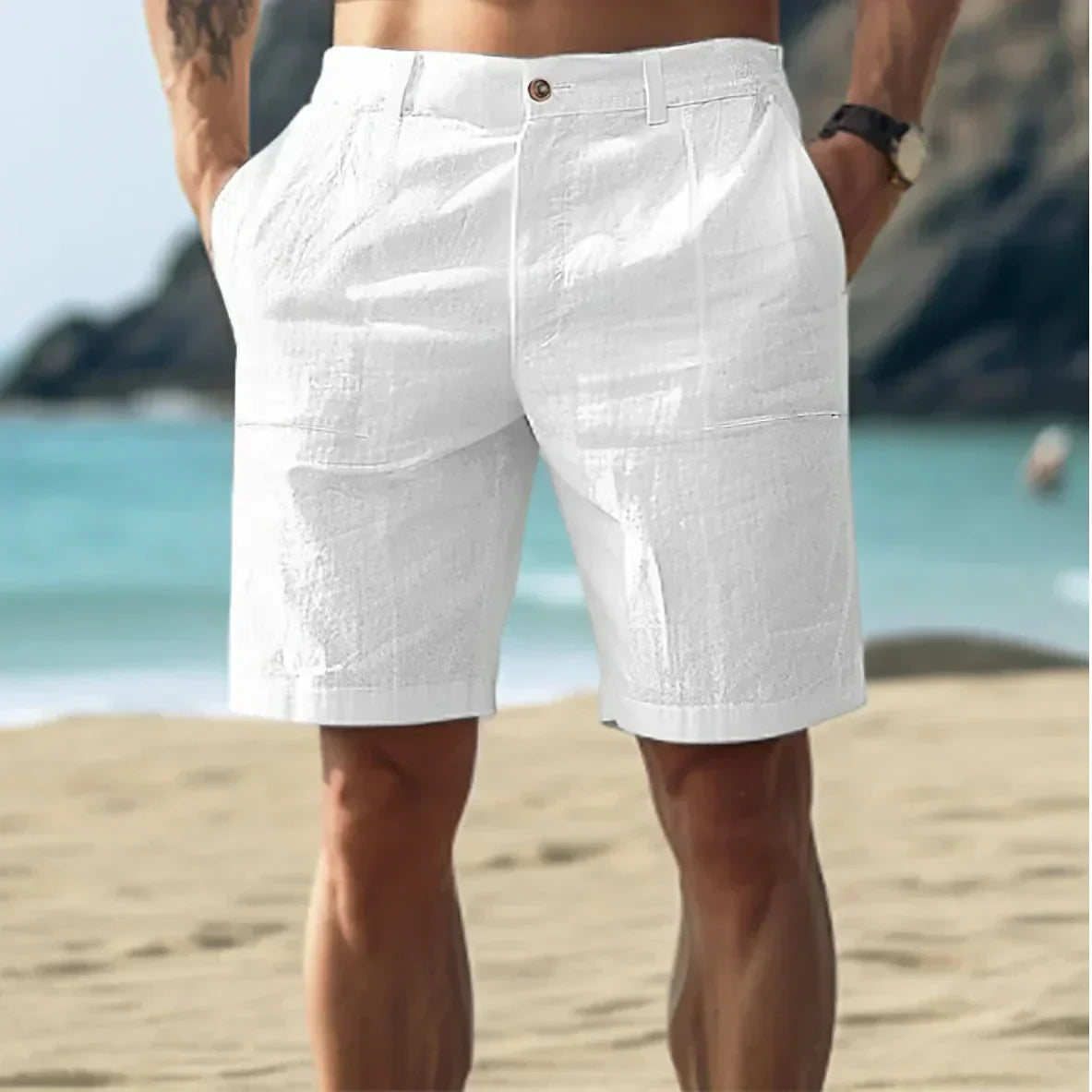 Bequeme Herren-Leinen Shorts für den Sommer: Atmungsaktiv, bequem und stylisch