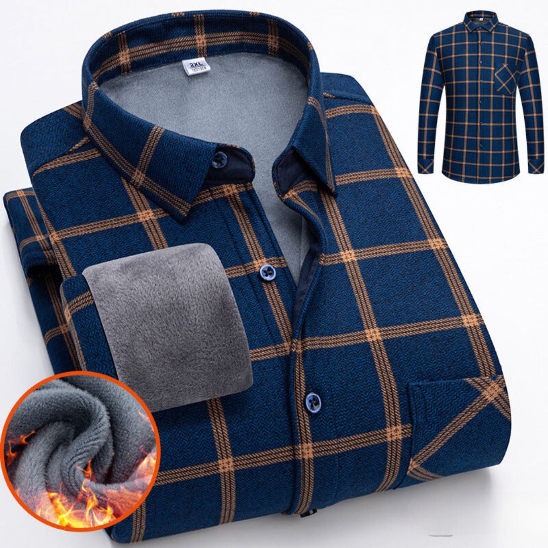 Relaxed Fit Men's Fleece Winter Shirt - Milan