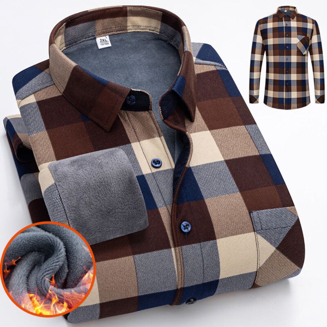 Relaxed Fit Men's Fleece Winter Shirt - Milan
